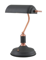 Brown Table Lamp 1 Light With Toggle Switch, Graphite/Copper