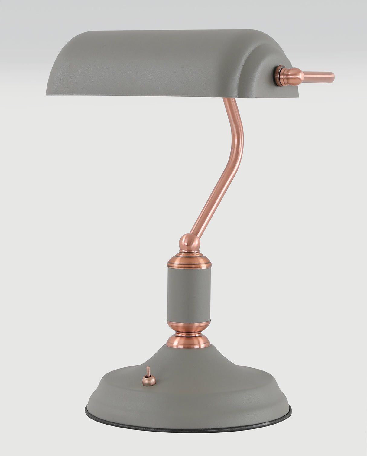 Brown Table Lamp 1 Light With Toggle Switch, Sand Grey/Copper