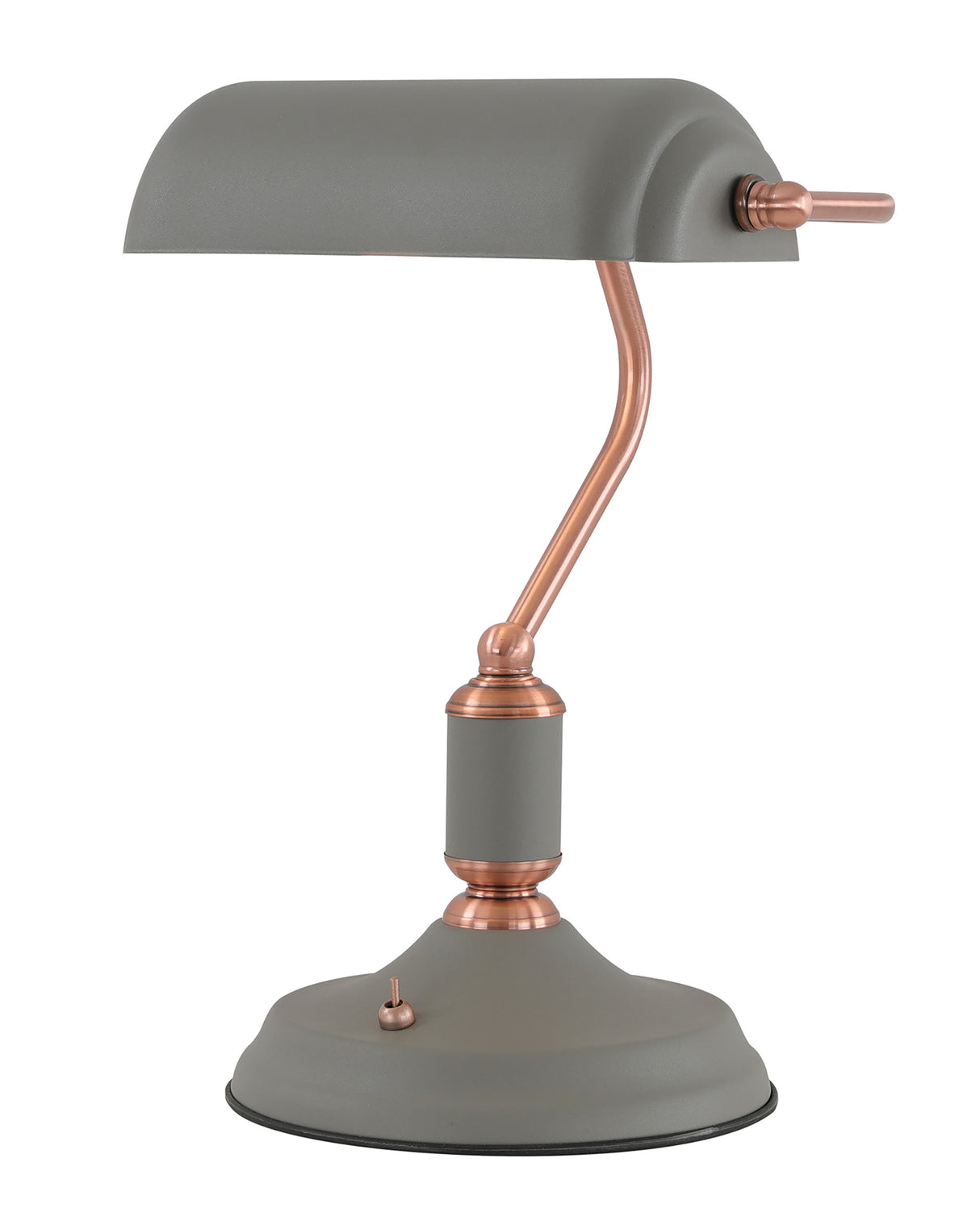 Brown Table Lamp 1 Light With Toggle Switch, Sand Grey/Copper