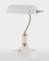 Brown Table Lamp 1 Light With Toggle Switch, Satin Nickel/Sand White