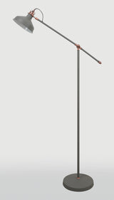 Brown Adjustable Floor Lamp, 1 x E27, Sand Grey/Copper/White