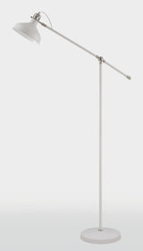 Brown Adjustable Floor Lamp, 1 x E27, Sand White/Satin Nickel/White