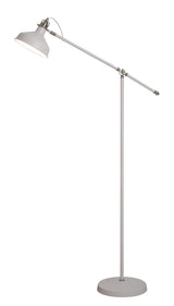 Brown Adjustable Floor Lamp, 1 x E27, Sand White/Satin Nickel/White