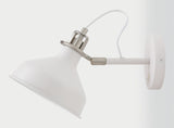 Brown Adjustable Wall Lamp Switched, 1 x E27, Sand White/Satin Nickel/White