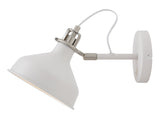 Brown Adjustable Wall Lamp Switched, 1 x E27, Sand White/Satin Nickel/White