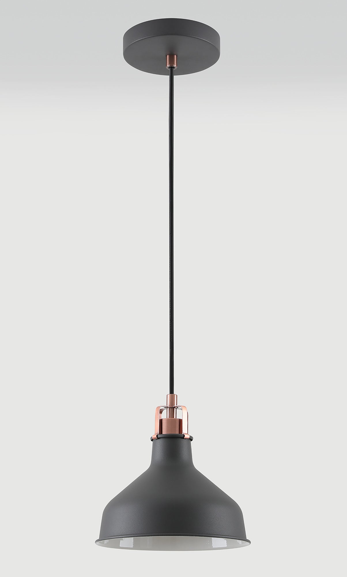 Brown Small Pendant, 1 x E27, Graphite/Copper/White