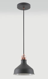 Brown Small Pendant, 1 x E27, Graphite/Copper/White