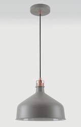 Brown Medium Pendant, 1 x E27, Sand Grey/Copper/White