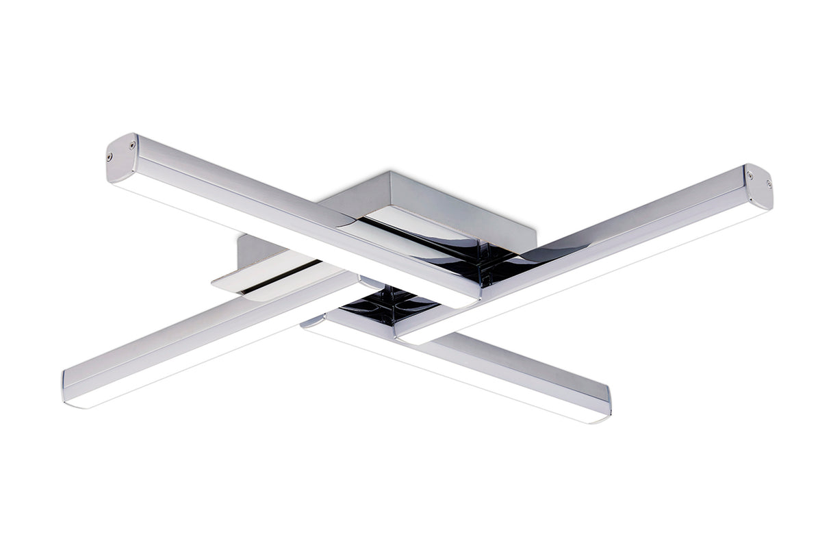 Bennett 4 Flush Ceiling, 4 x 6W LED, 4000K, 2210lm, IP44, Polished Chrome, 3yrs Warranty