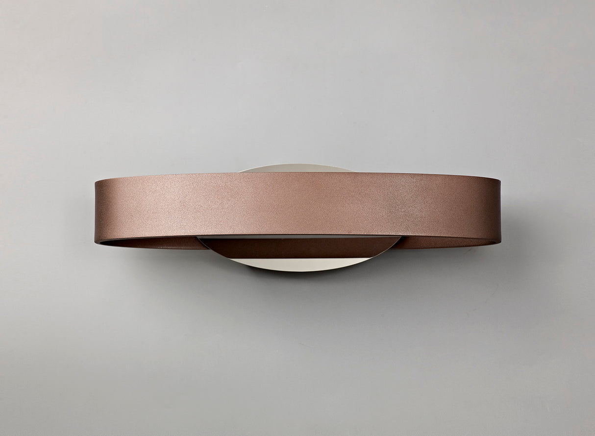 Bracewell Wall Lamp, 1 x 6W LED, 3000K, 480lm, Satin Brown/Polished Chrome, 3yrs Warranty