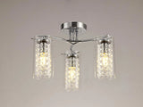 Prudhoe Semi Flush Light, 3 x E14, Polished Chrome/Crystal/Glass