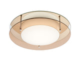 Bowyer Ceiling, 1 x 18W LED, 3000K, 1620lm, IP44, Amber/Mirror, 3yrs Warranty