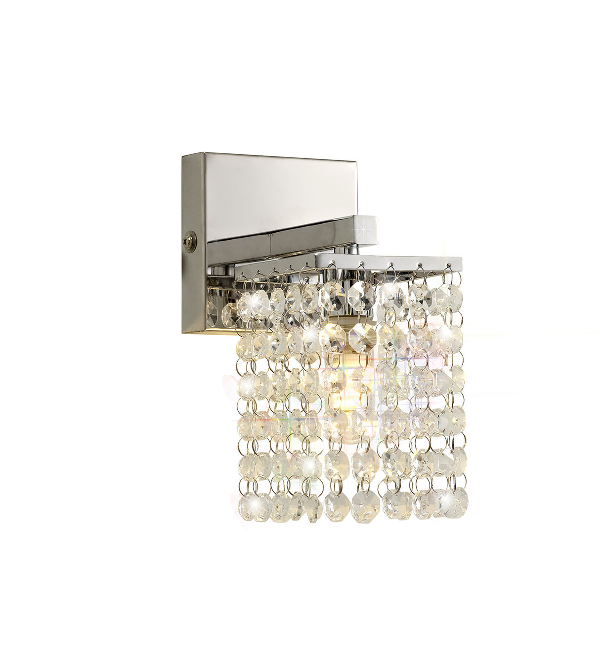 Patterson Wall Lamp, 1 x G9, IP44, Polished Chrome/Crystal