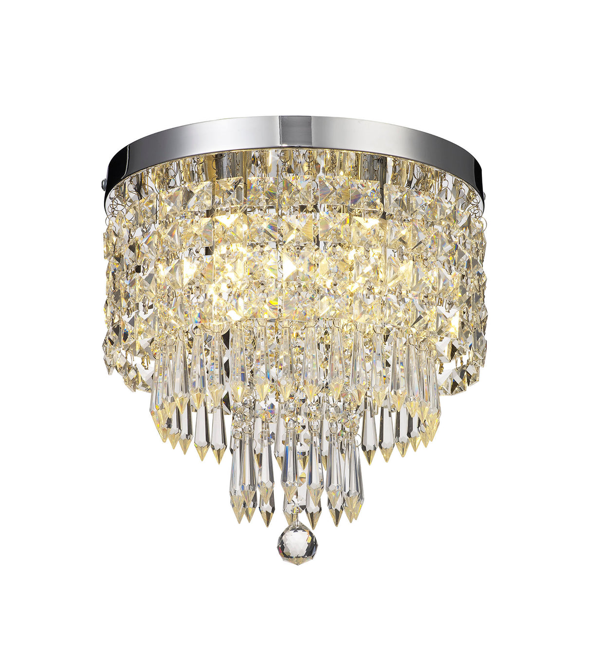 Horswill Ceiling Light, 4 x G9, IP44, Polished Chrome/Crystal