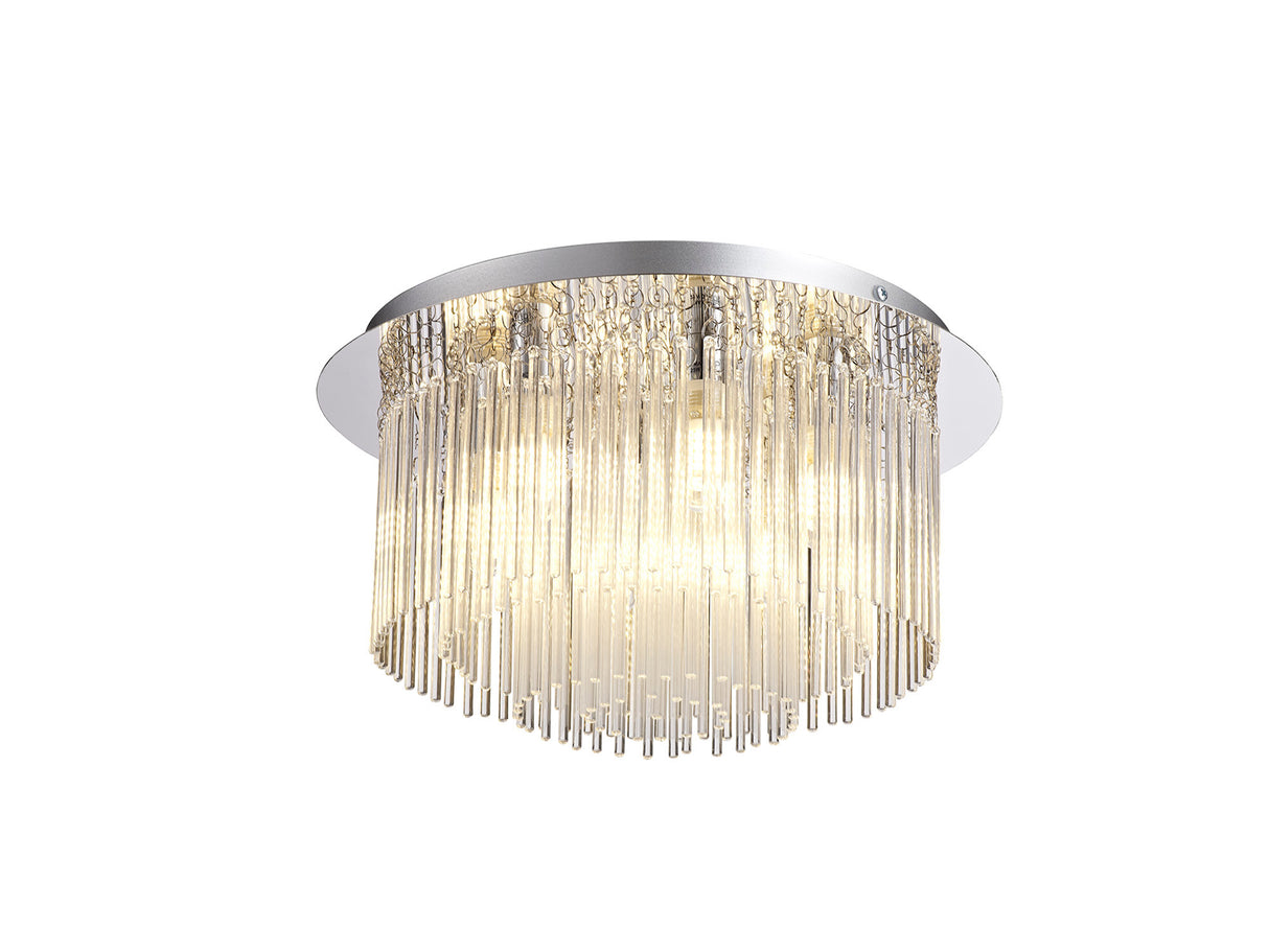 Baker Ceiling Light, 6 x G9, IP44, Polished Chrome/Clear Glass