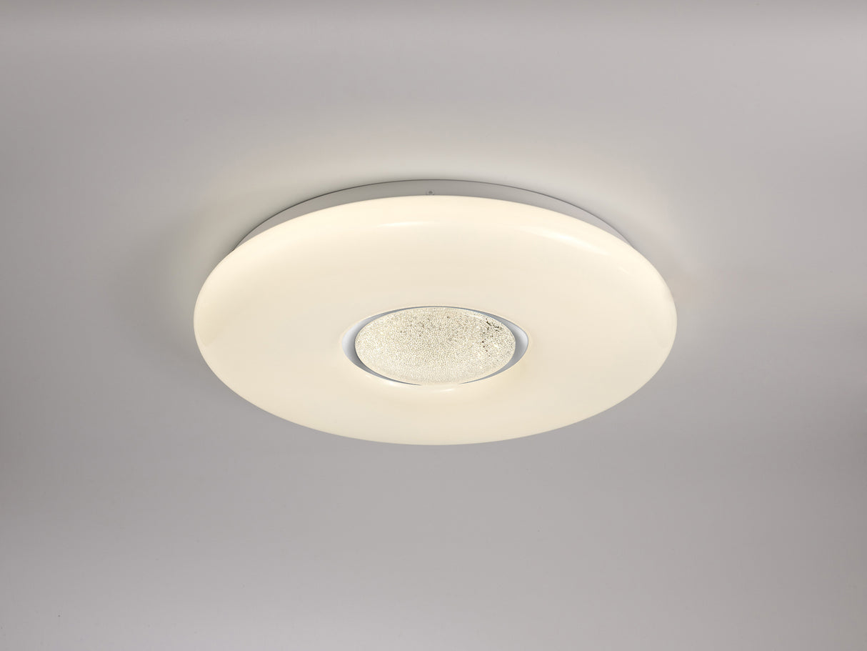 Newall Ceiling, 1 x 24W LED, CCT Switchable 3000/4000/6000K, 2032lm, Opal White, 3yrs Warranty
