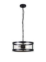 Stuckey Pendant, 2 Light E27, Matt Black