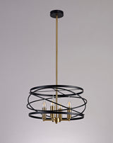 Mooney Pendant/Semi Flush, 4 x E14, Black/Satin Gold