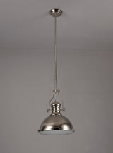 Munro Pendant, 1 x E27, Polished Nickel/Frosted Glass