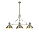 Munro Linear Pendant, 3 x E27, Antique Brass/Frosted Glass