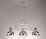 Munro Linear Pendant, 3 x E27, Polished Nickel/Frosted Glass