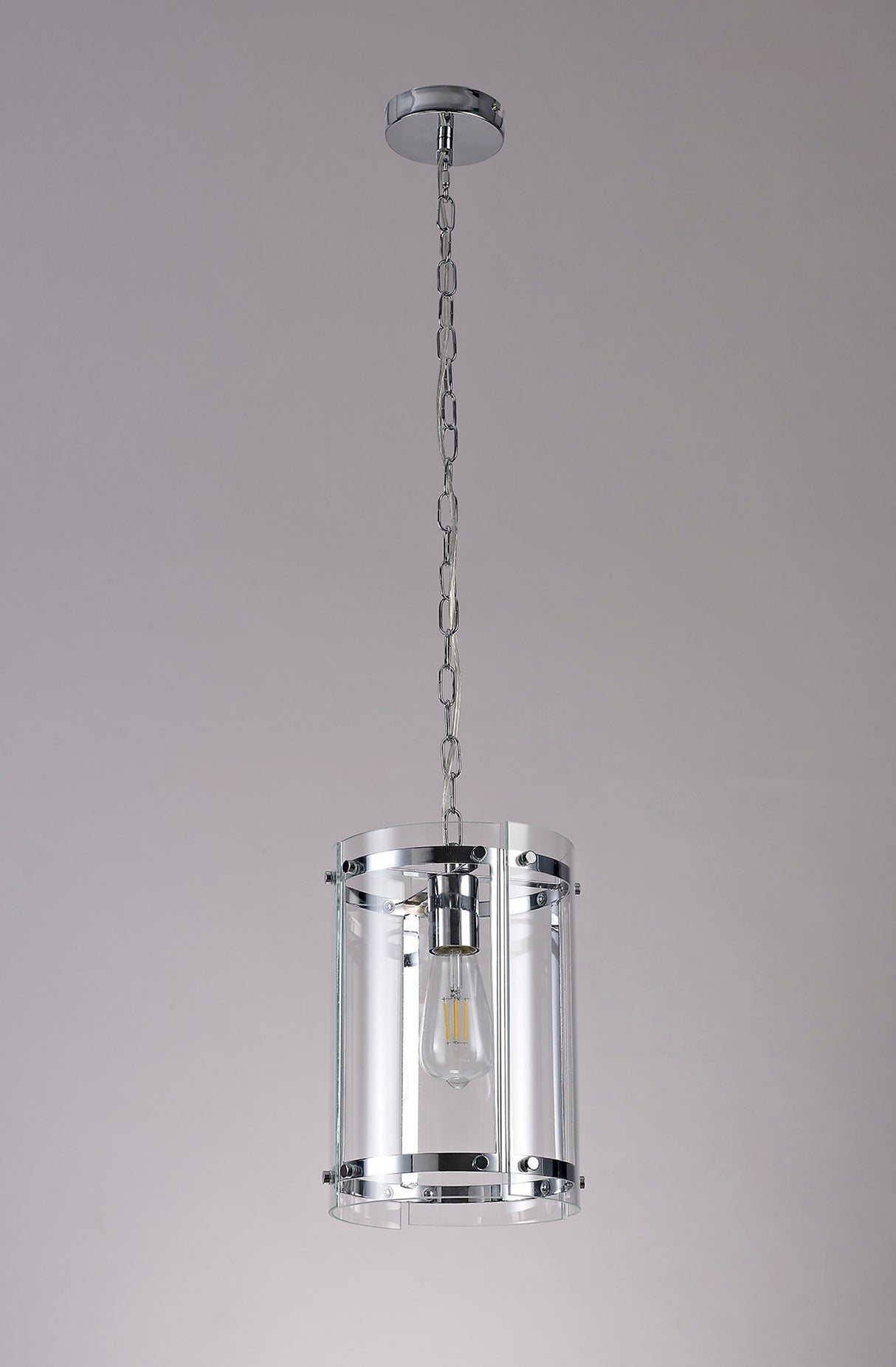 Stuckey Pendant, 1 Light E27, Polished Chrome