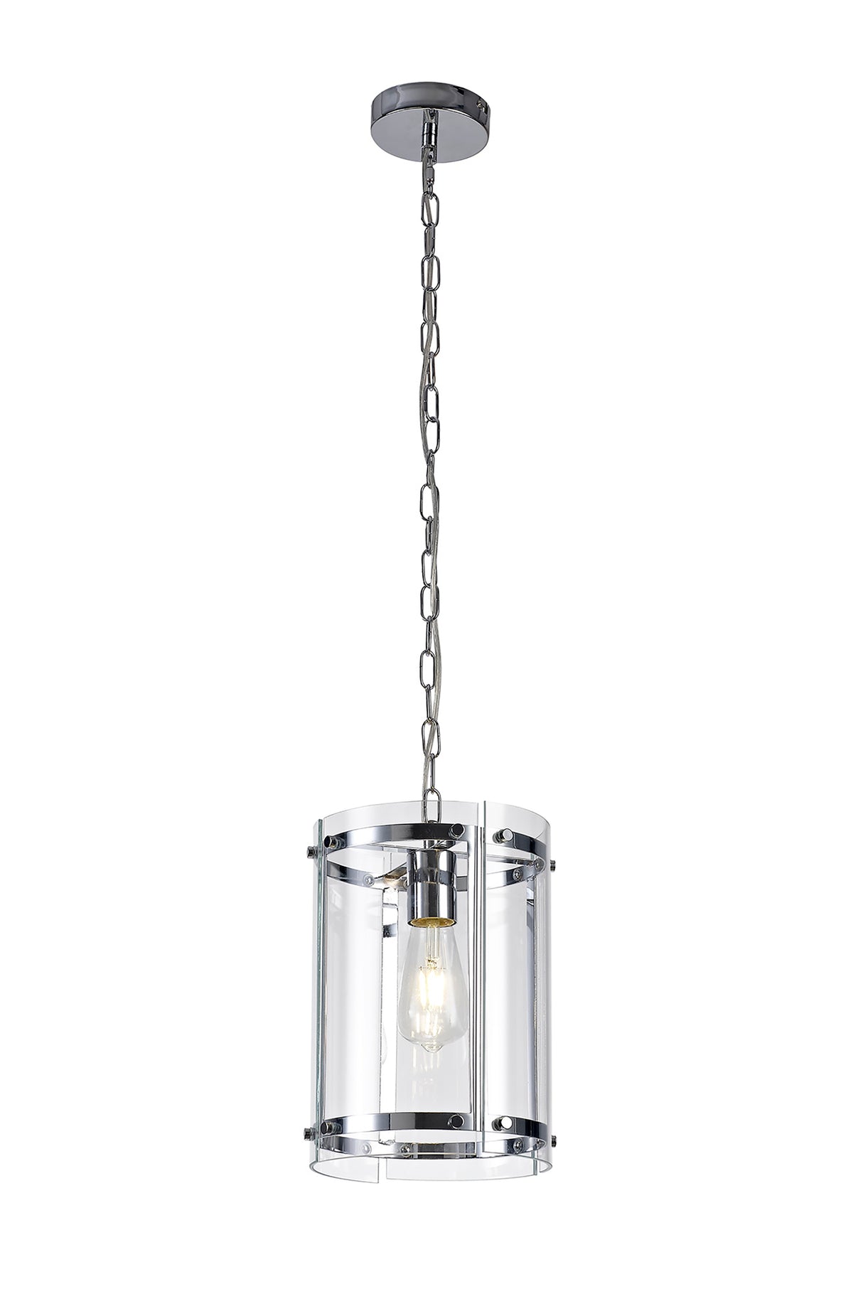 Stuckey Pendant, 1 Light E27, Polished Chrome