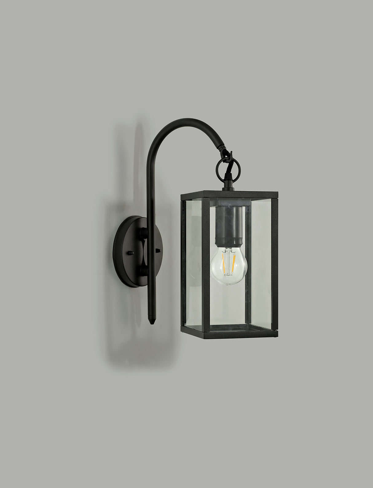 Pickering Downward Wall Lamp, 1 x E27, IP54, Graphite Black, 2yrs Warranty