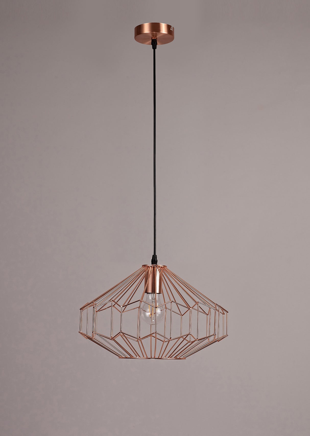 Whitfield Medium Pendant, 1 x E27, Antique Copper/Black