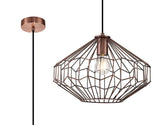 Whitfield Medium Pendant, 1 x E27, Antique Copper/Black