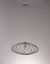 Melville Elliptical Sphere Pendant, 1 x E27, Polished Nickel