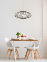 Melville Elliptical Sphere Pendant, 1 x E27, Polished Nickel