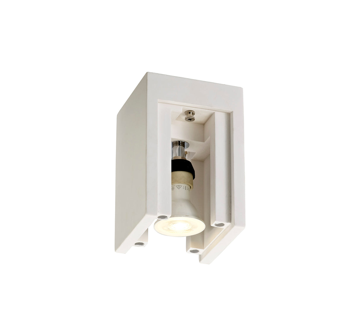 Holloway Square Ceiling, 1 x GU10 (Max 25W), White Paintable Gypsum