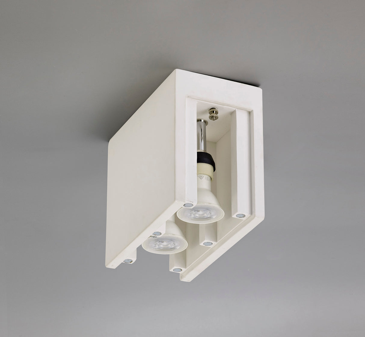 Holloway Rectangular Ceiling, 2 x GU10 (Max 25W), White Paintable Gypsum