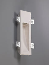 Waldron Medium Recessed Wall Lamp, 1 x GU10, White Paintable Gypsum, Cut Out: L:353mmxW:103mm