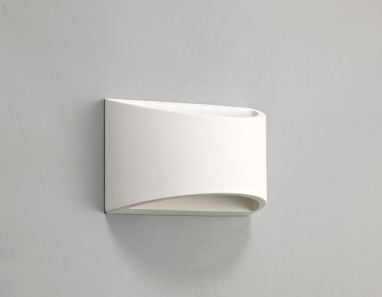 Waldron Rectangular Wall Lamp, 1 x G9, White Paintable Gypsum