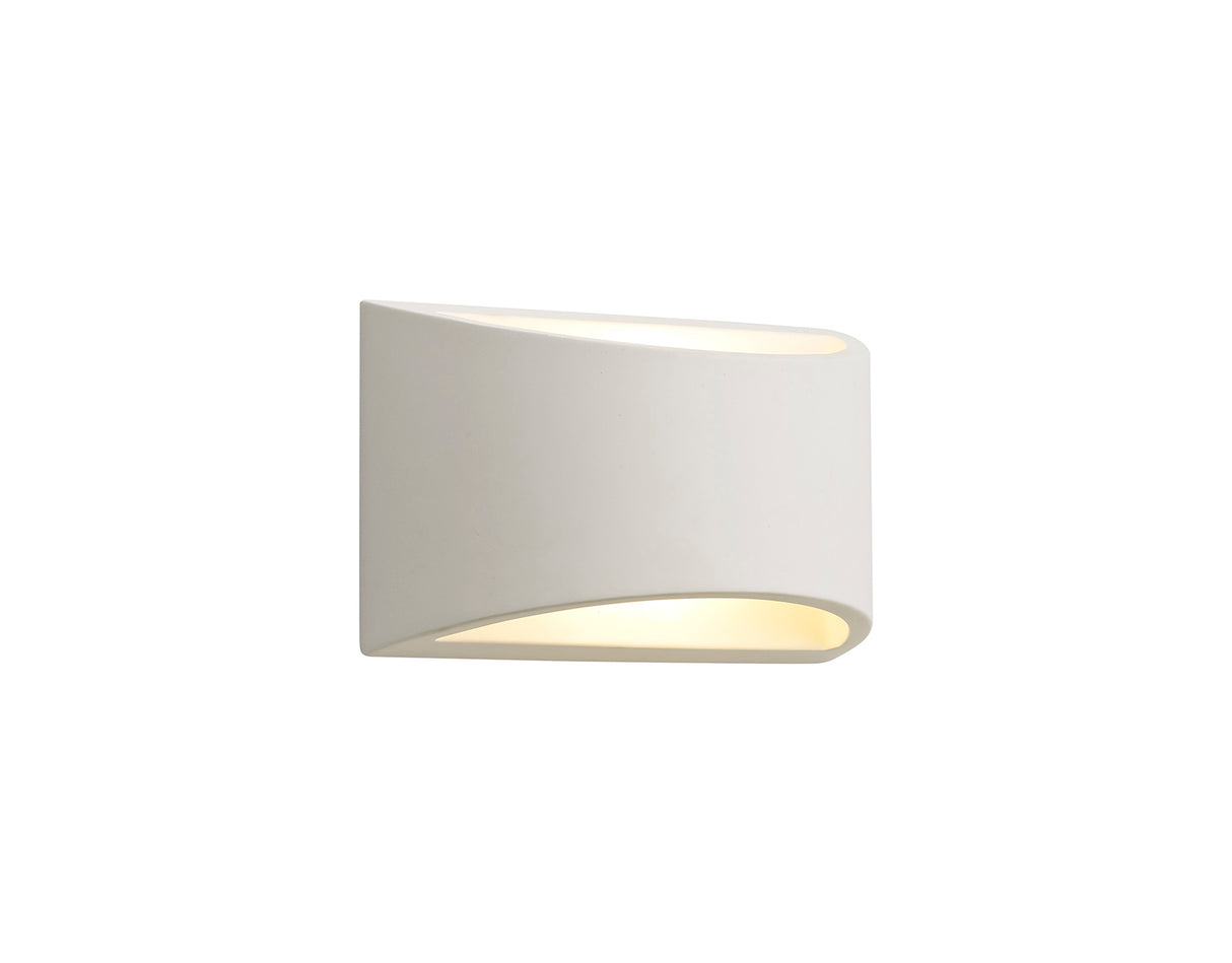 Waldron Rectangular Wall Lamp, 1 x G9, White Paintable Gypsum
