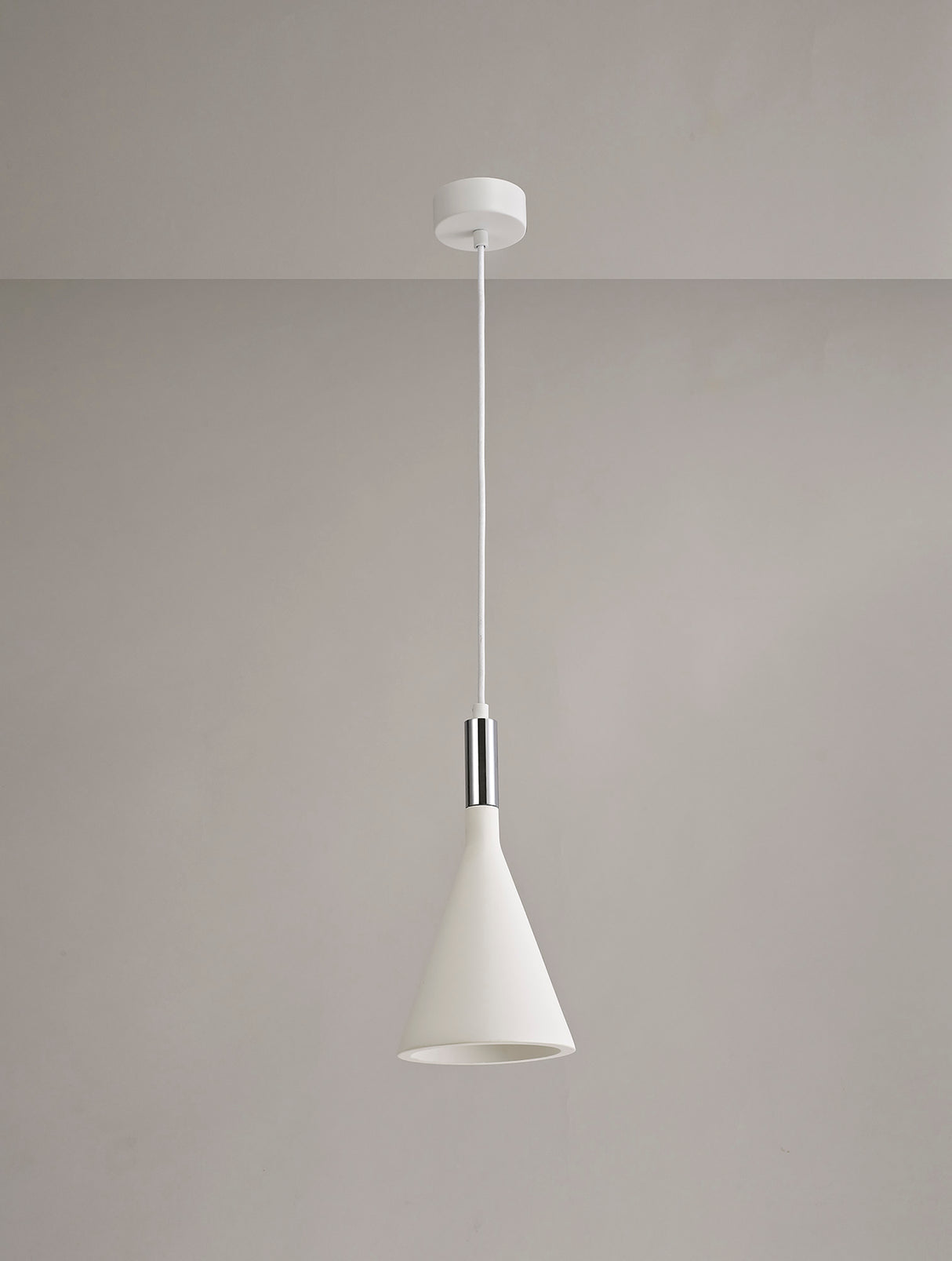 Waldron Pendant, 1 x E27, White Paintable Gypsum