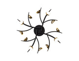 Makin 12 Light Flush, 12 x 3W LED, 3000K, 1980lm, Black/Antique Brass, 3yrs Warranty