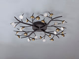 Makin 28 Light Flush, 28 x 3W LED, 3000K, 4400lm, Black/Antique Brass, 3yrs Warranty