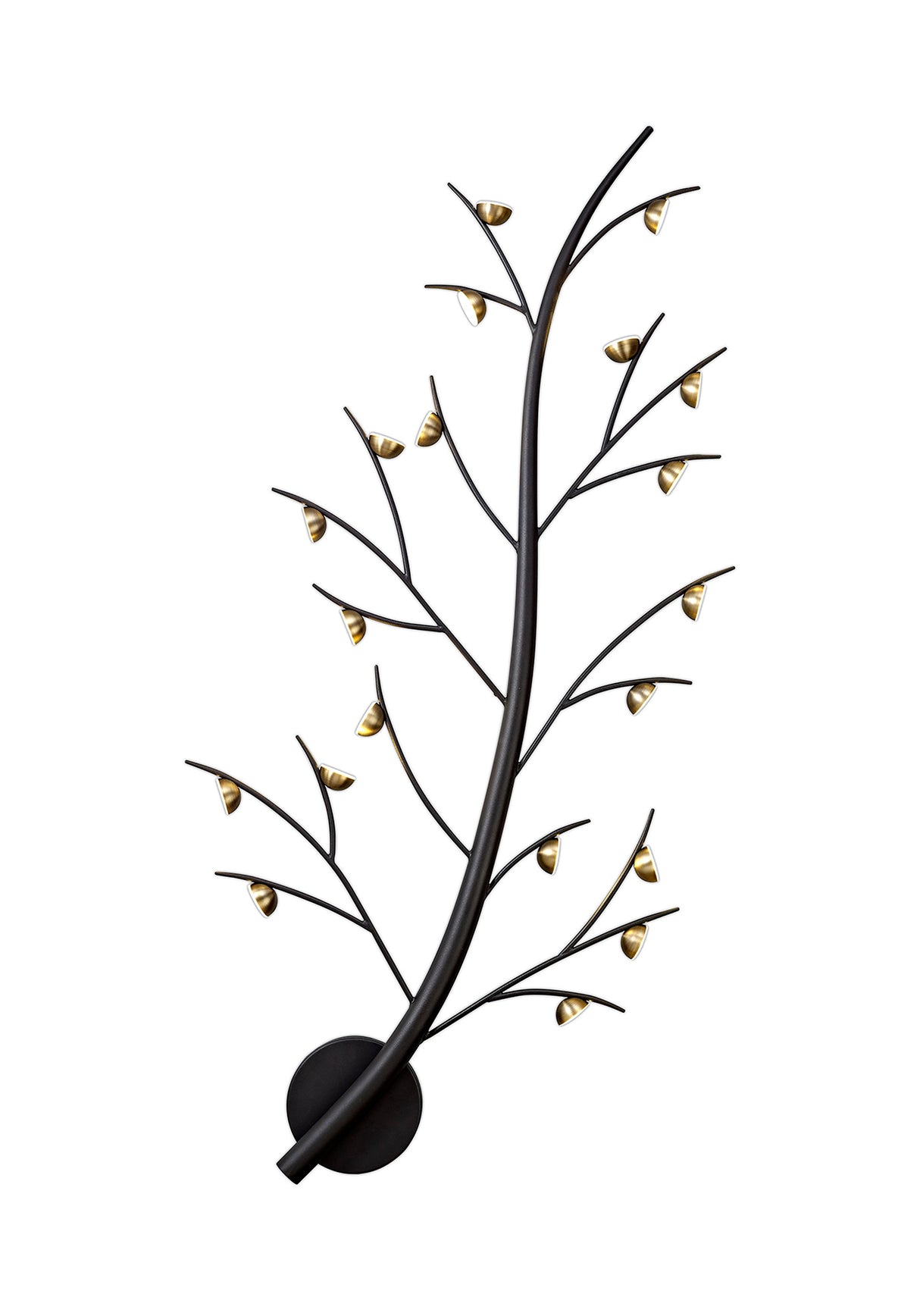 Makin 20 Light Wall Lamp, 20 x 3W LED, 3000K, 3300lm, Black/Antique Brass, 3yrs Warranty