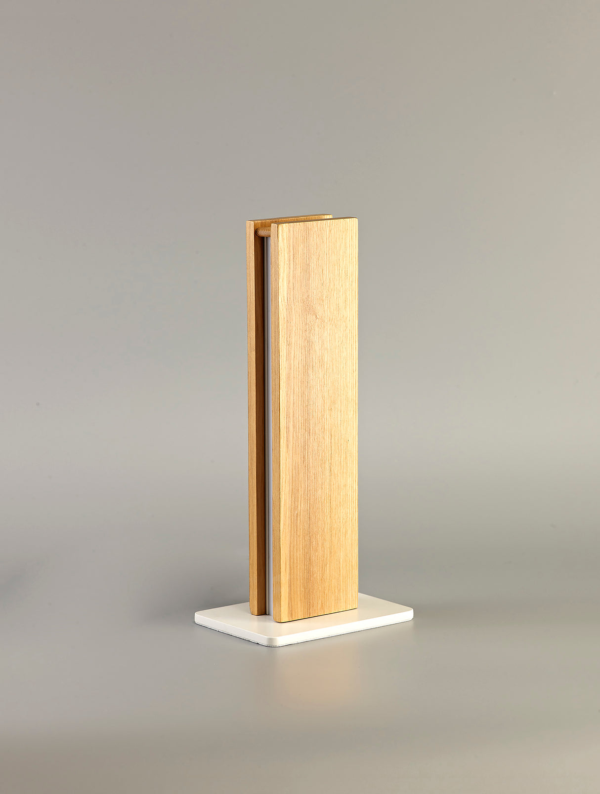 Atkinson Table Lamp, 2 x 6W LED, 3000K, 450lm, Oak / Sand White, 3yrs Warranty