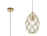 Guthrie Curved Cylinder Pendant, 1 x E27, Polished Brass