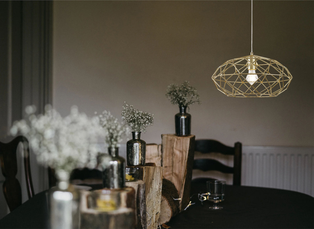Guthrie Elliptical Sphere Pendant, 1 x E27, Polished Brass