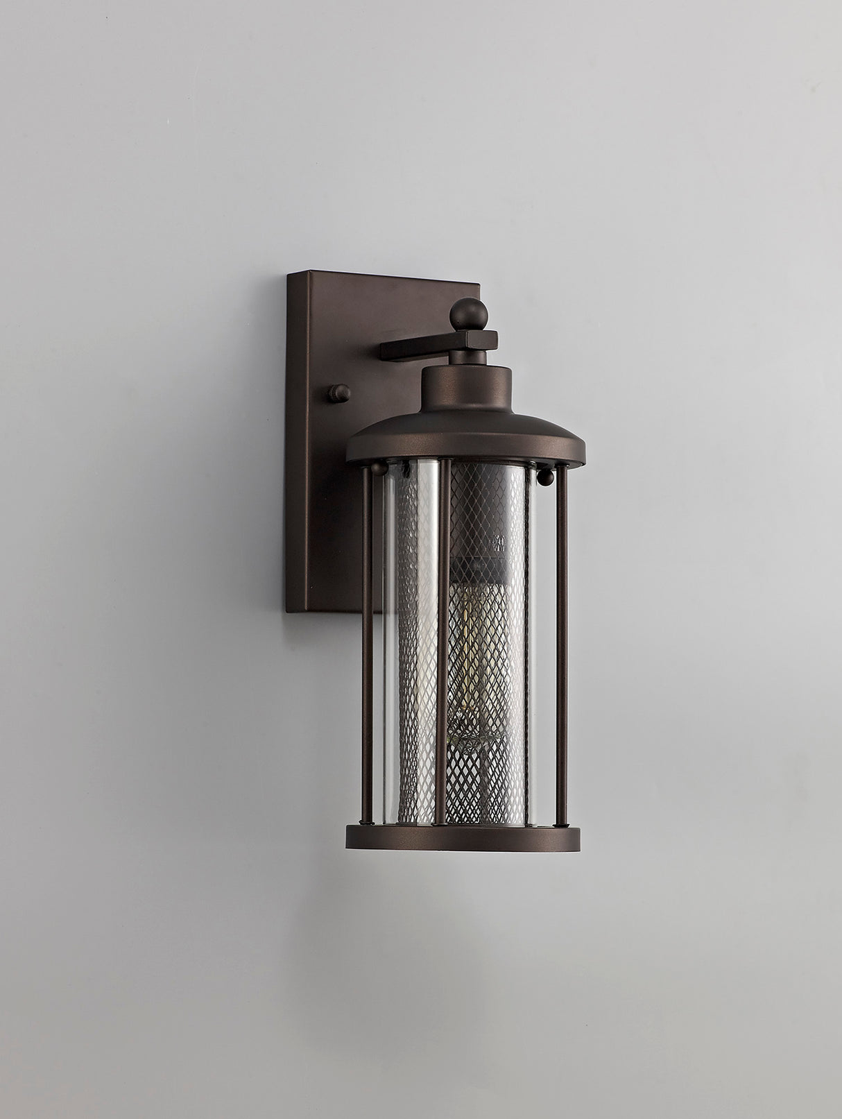 Basey Small Wall Lamp, 1 x E27, Antique Bronze/Clear Glass, IP54, 2yrs Warranty
