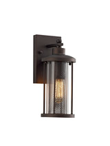 Basey Small Wall Lamp, 1 x E27, Antique Bronze/Clear Glass, IP54, 2yrs Warranty