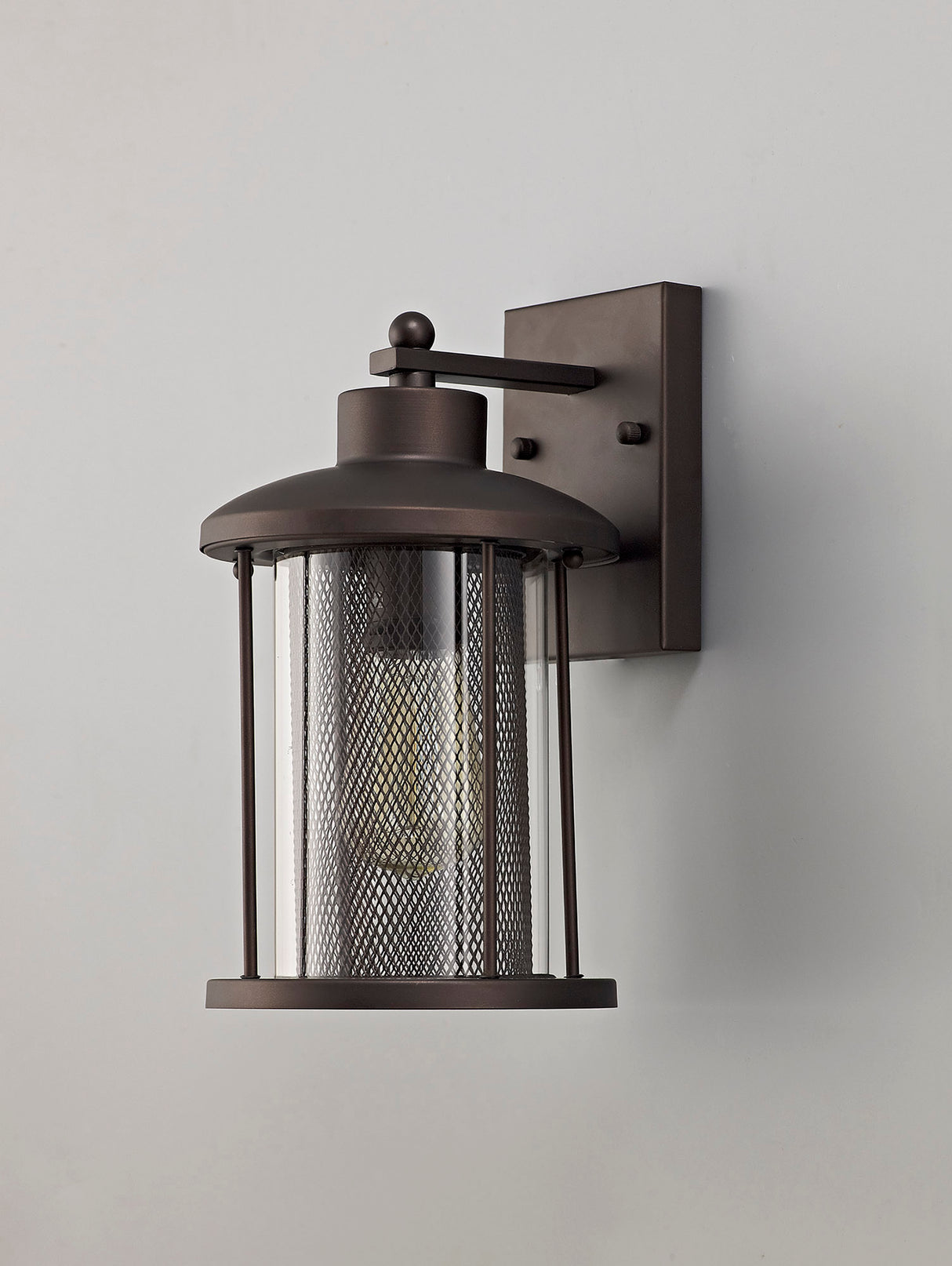 Basey Large Wall Lamp, 1 x E27, Antique Bronze/Clear Glass, IP54, 2yrs Warranty