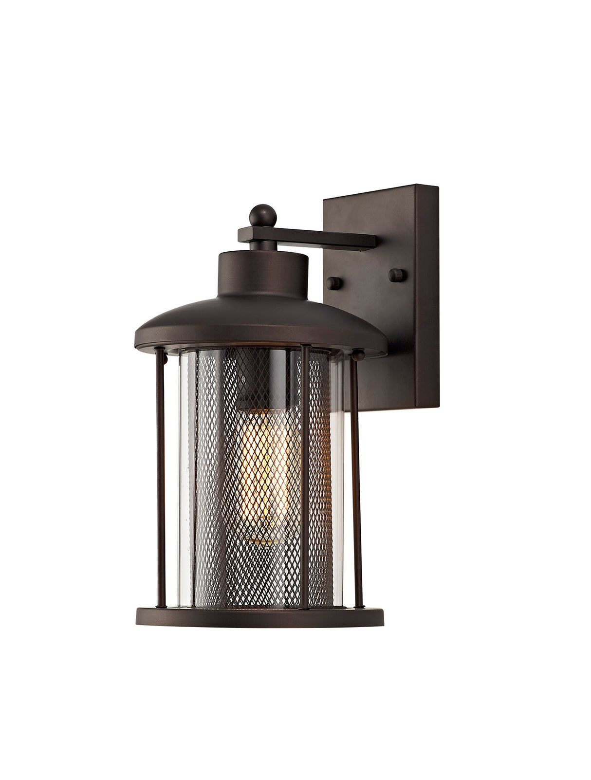 Basey Large Wall Lamp, 1 x E27, Antique Bronze/Clear Glass, IP54, 2yrs Warranty
