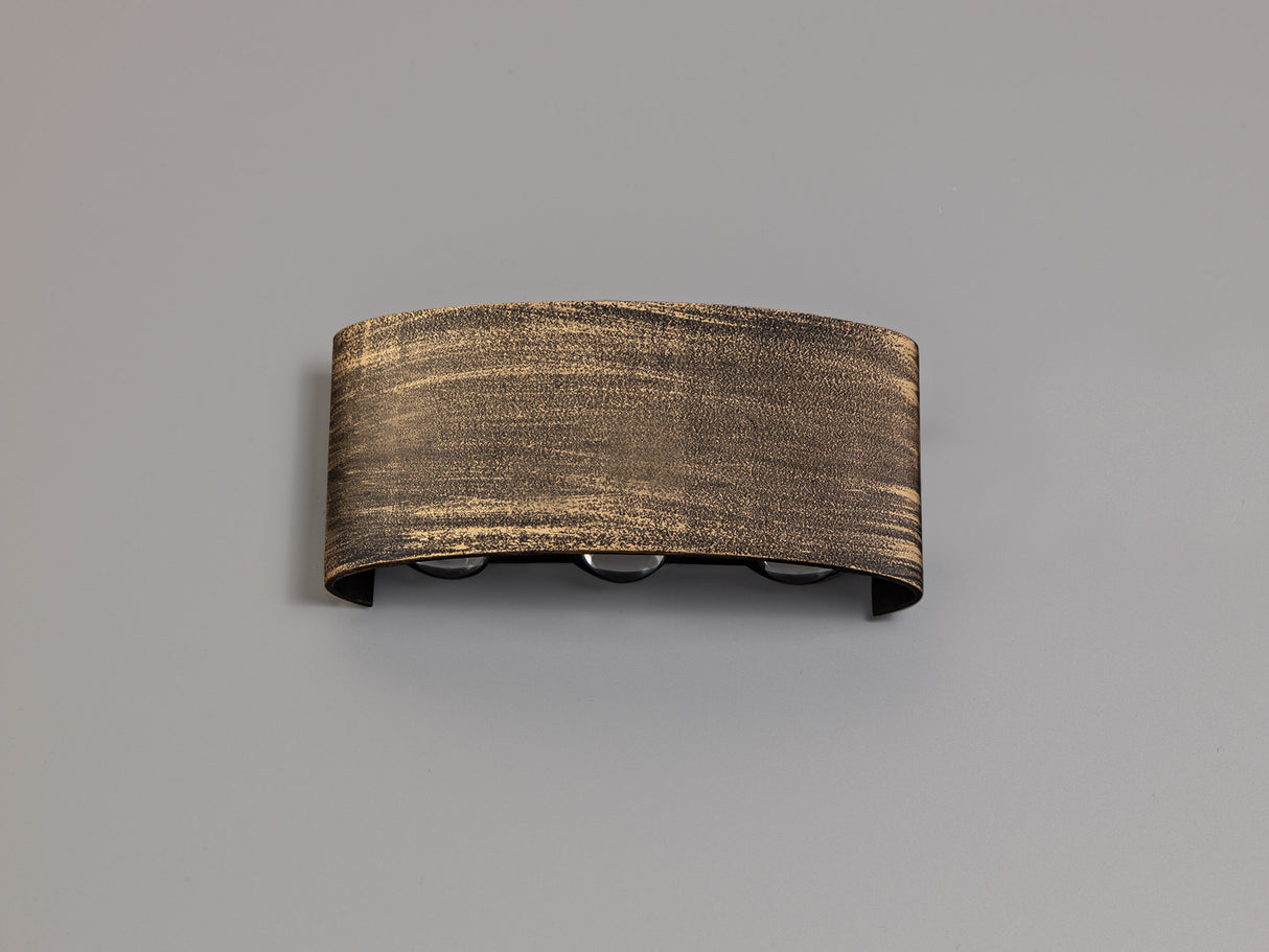 Mcgiven Up & Downward Lighting Wall Lamp, 6 x 1W LED, 3000K, 500lm, IP54, Gold/Black, 3yrs Warranty