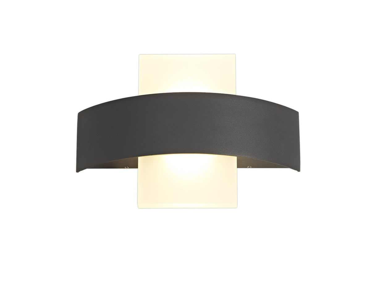 Mcginley Up & Downward Lighting Wall Lamp, 2 x 5W LED, 3000K, 850lm, IP54, Anthracite, 3yrs Warranty